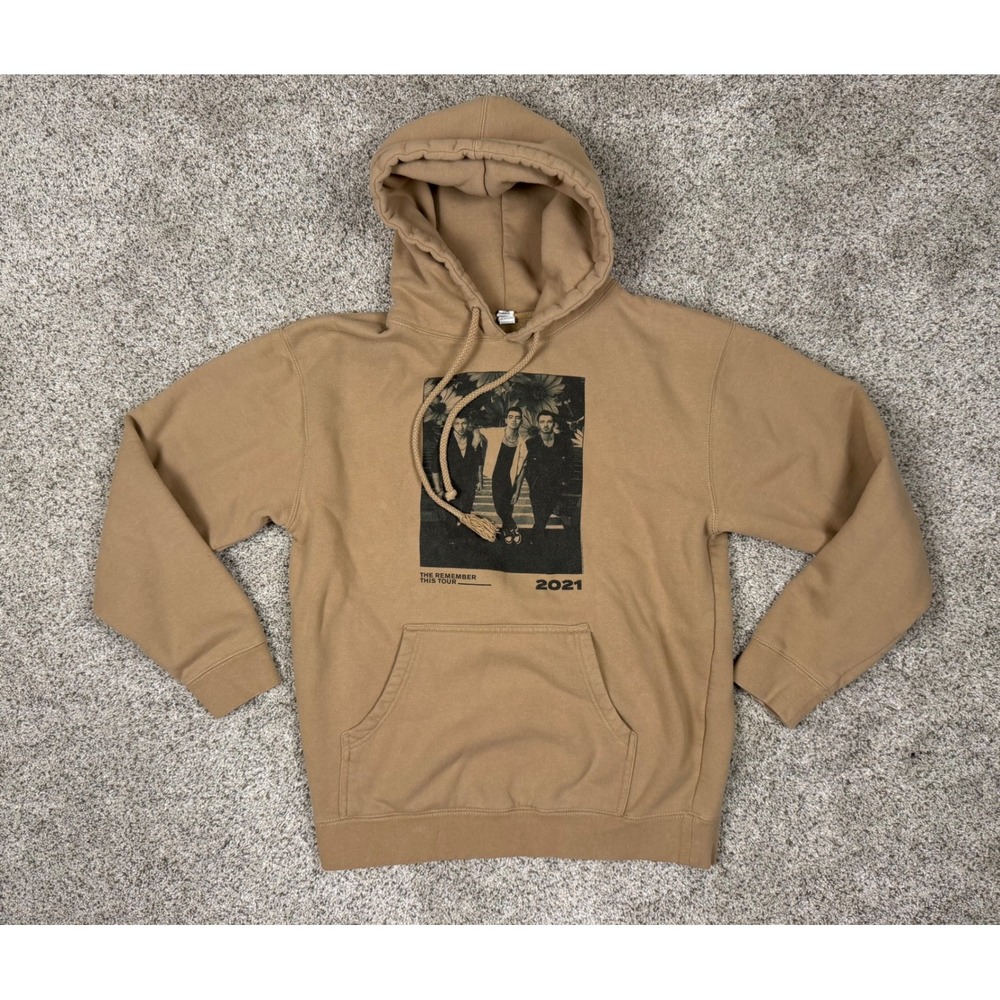 Jonas Brothers The Remember This Tour 2021 Tan Graphic Hoodie Sweatshirt Medium‎